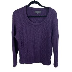 RAG & BONE Cashmere Cable Knit Purple Sweater
